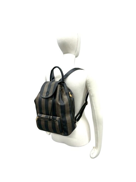 Fendi Vintage Pecan FF Pattern Leather Sac Backpack Black Brown main image 6